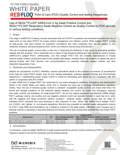 REDx WhitePaper SARS Ag swab